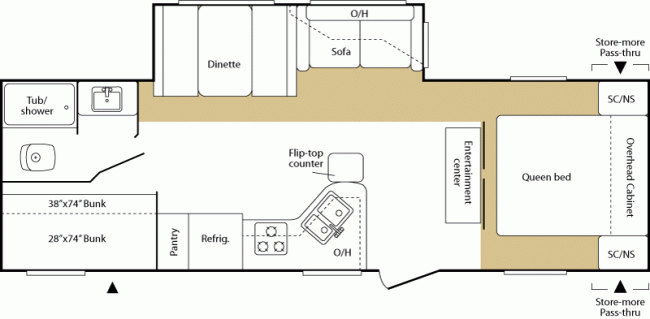 Floorplan for model 264BHS