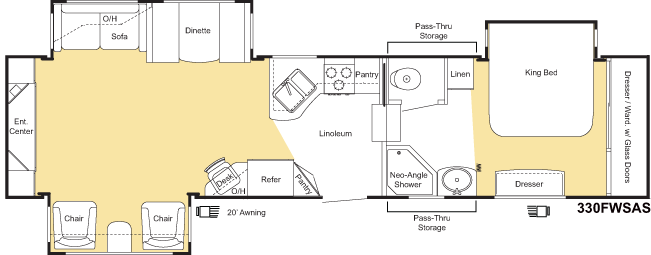 Floorplan for model 330FWRET