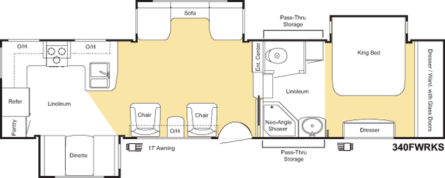 Floorplan for model 340FWRKS