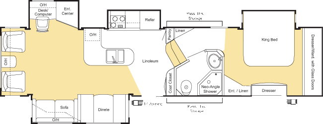 Floorplan for model 360FWQDS